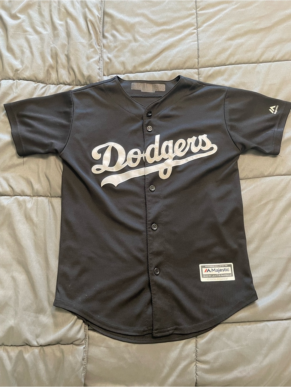 Majestic LA Dodgers Youth Baseball Jersey Black - Kids Size 10 - 12
